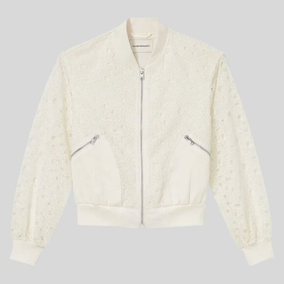 CLUB MONACO NWT Lace Utility Bomber Blanc De Blanc Jacket Size XS